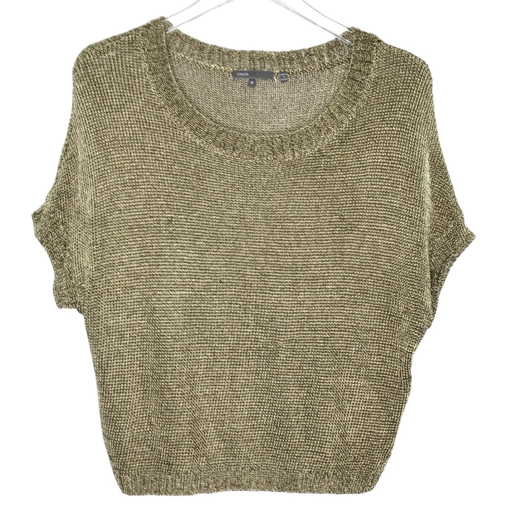Vince Gold Short Sleeve Knit Sweater